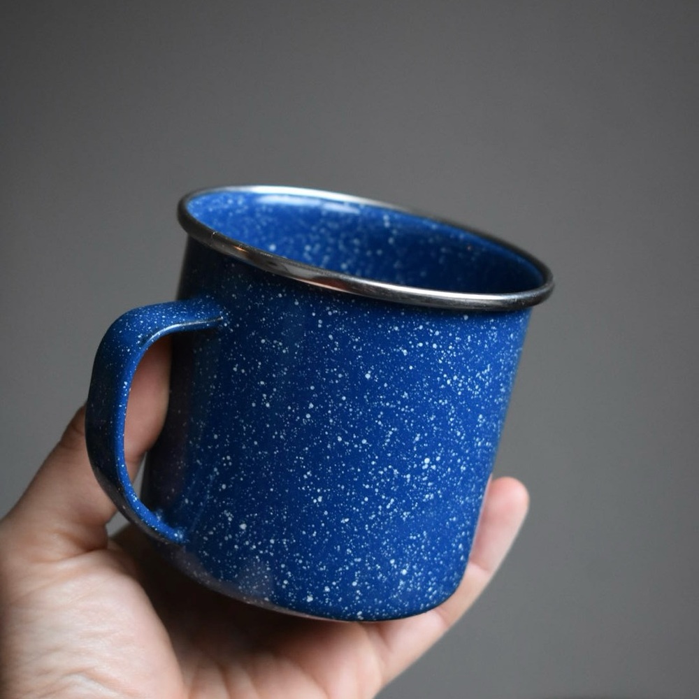 Vintage Speckled Blue Enamel Mug